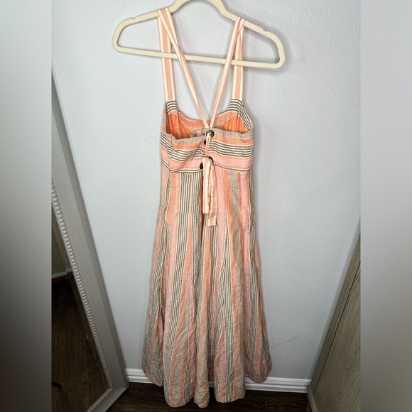 Anthropogie Maeve Square-Neck Tie-Back A-Line Midi Dress Size 4 New - Picture 4 of 6